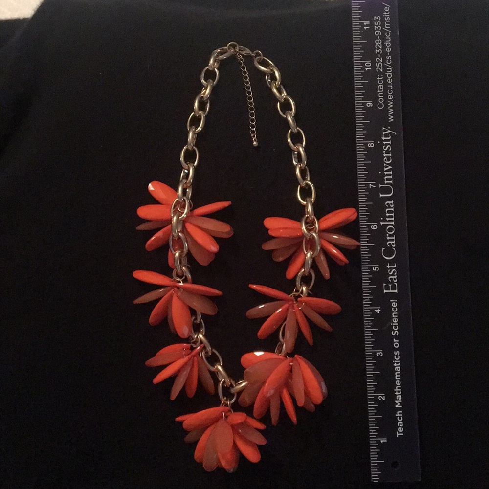 Gold tone and orange necklace